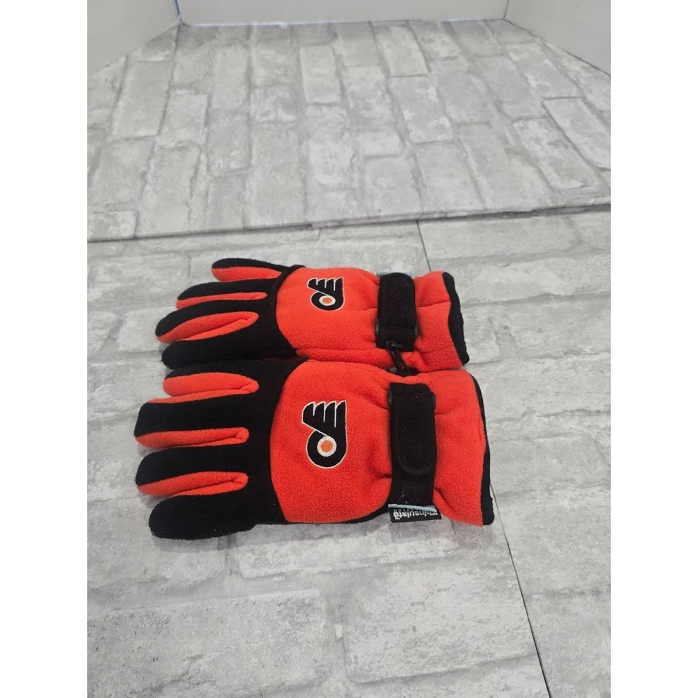 Philadelphia Flyers Waterproof Gloves NHL Fleece Snow Skiing Winter Cold Orange